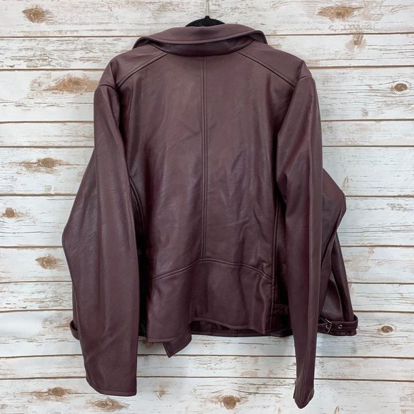 a.n.a Faux Leather Midweight Motorcycle Jacket - Picture 4 of 5